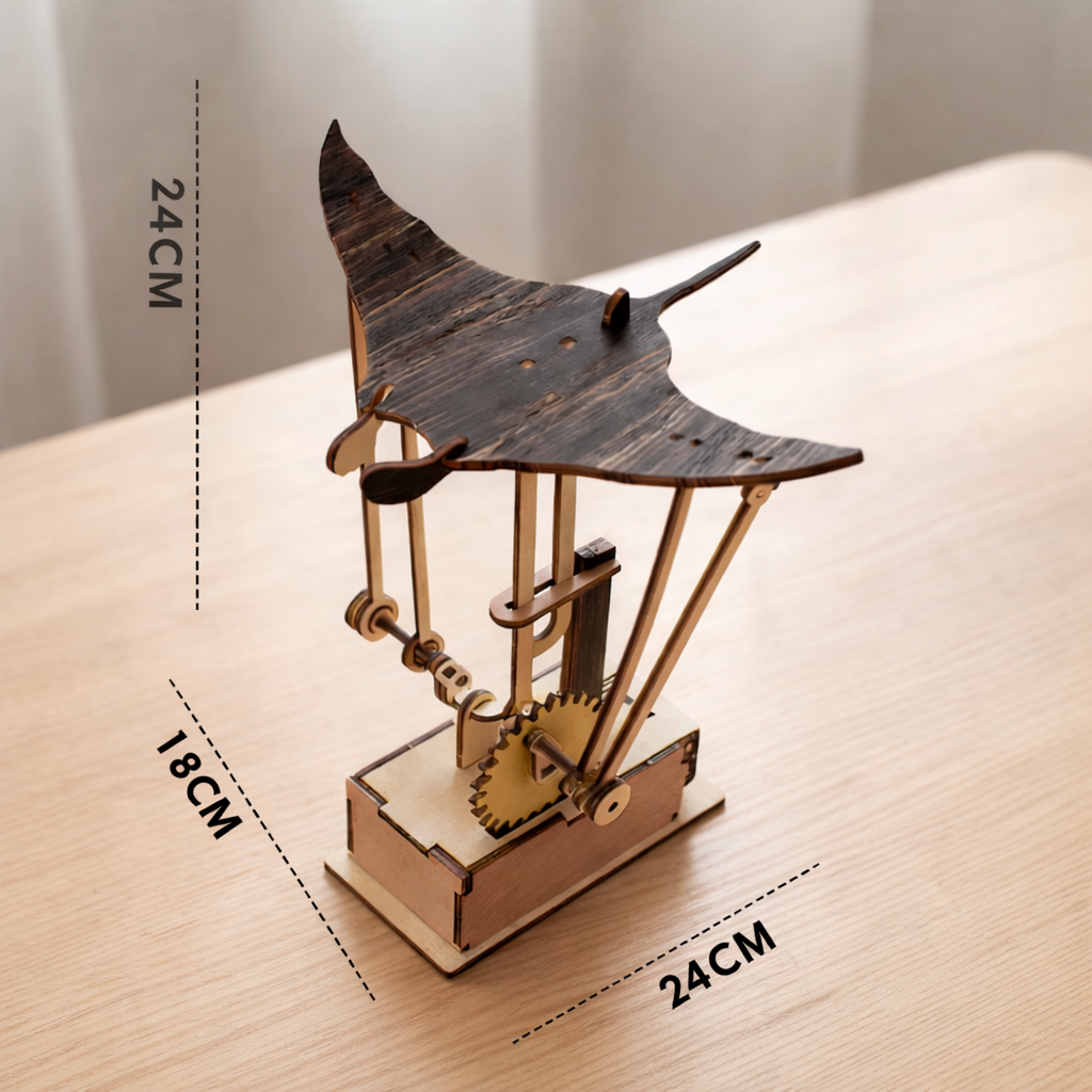 Håndlavet Manta Rokke i Træ